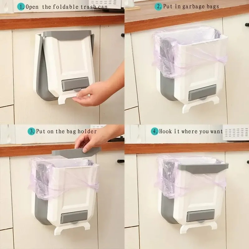 Wall‑Mounted Slim Collapsible  - Commercial Kitchen Bin ulasan dan harga