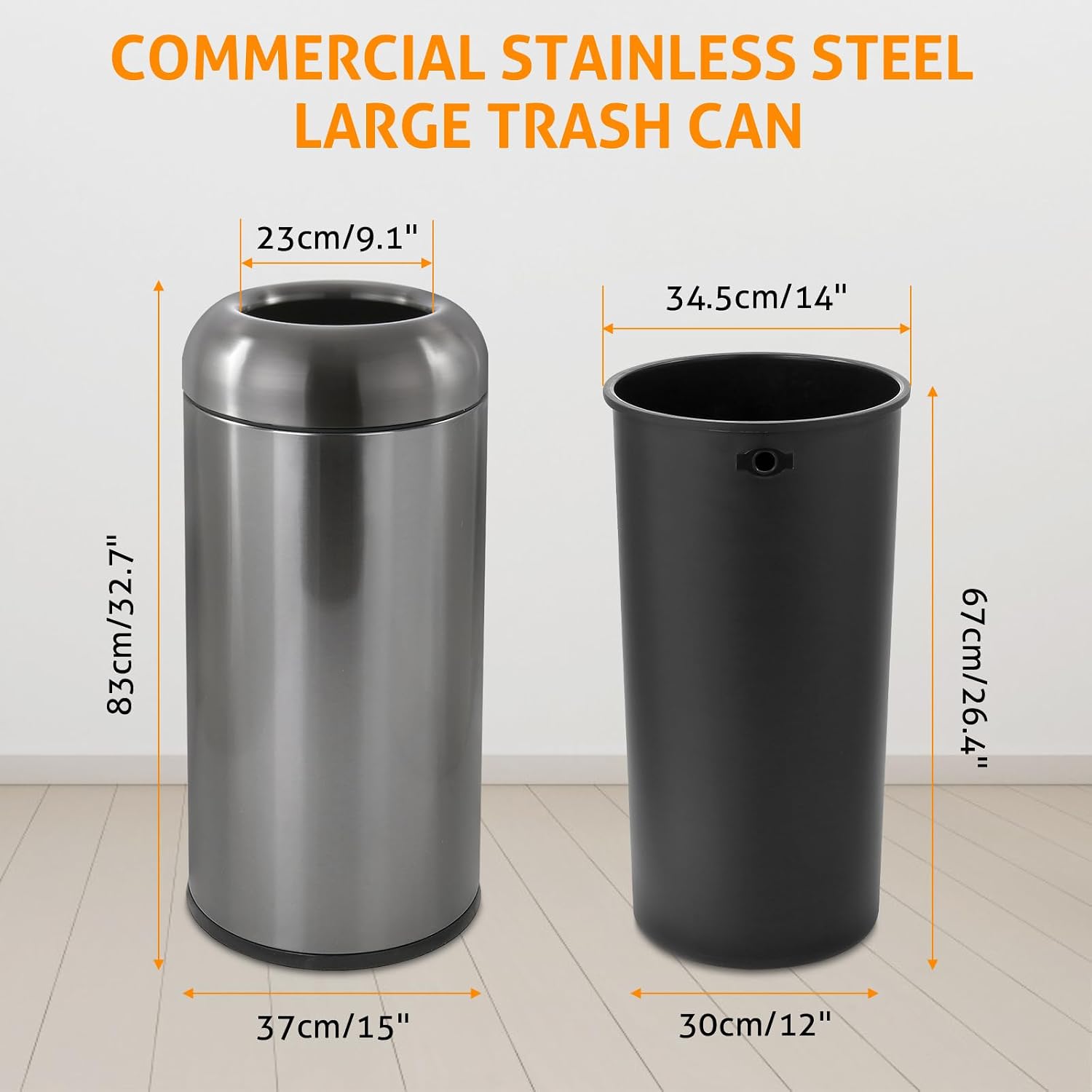 Dark‑Silver 16 Gallon Large Co - Commercial Kitchen Bin ulasan dan harga