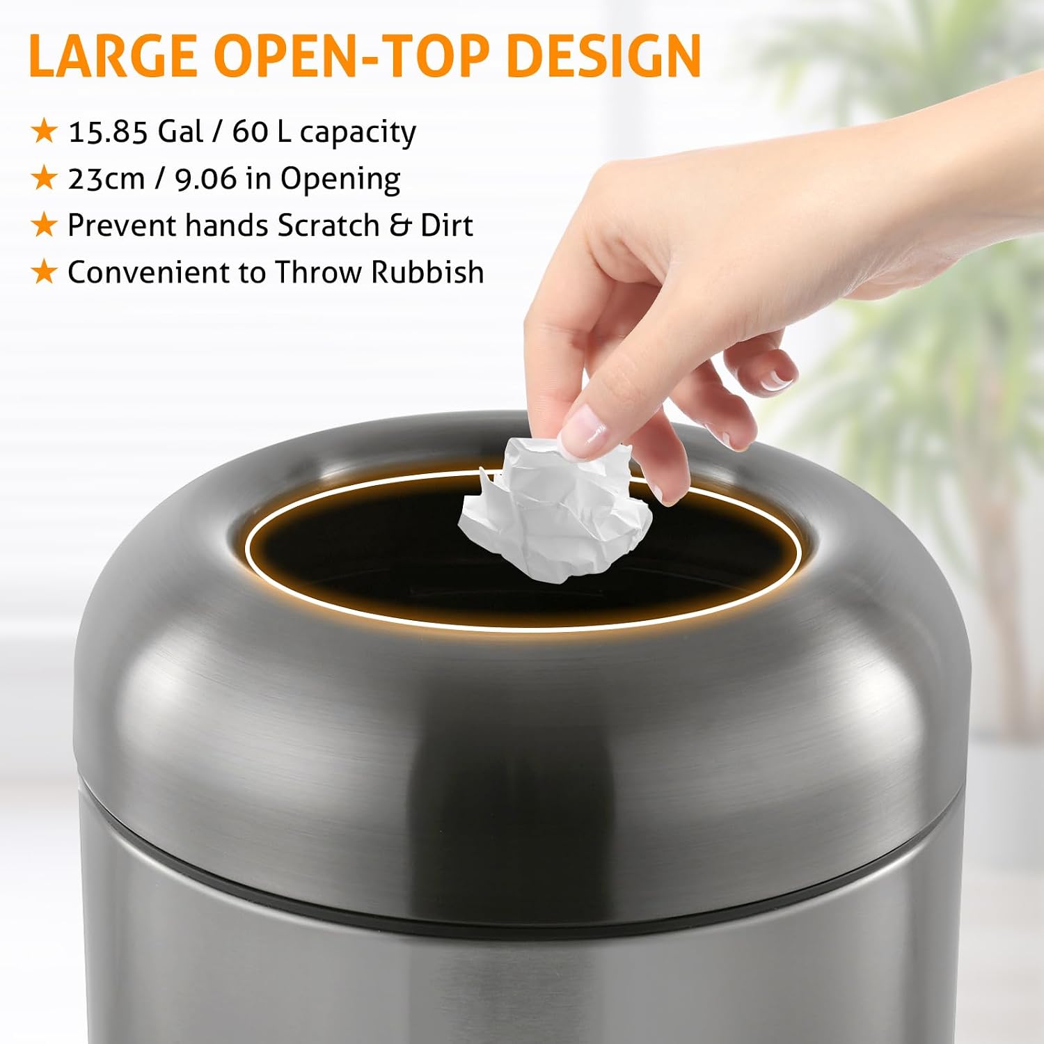 Dark‑Silver 16 Gallon Large Co - Commercial Kitchen Bin ulasan dan harga