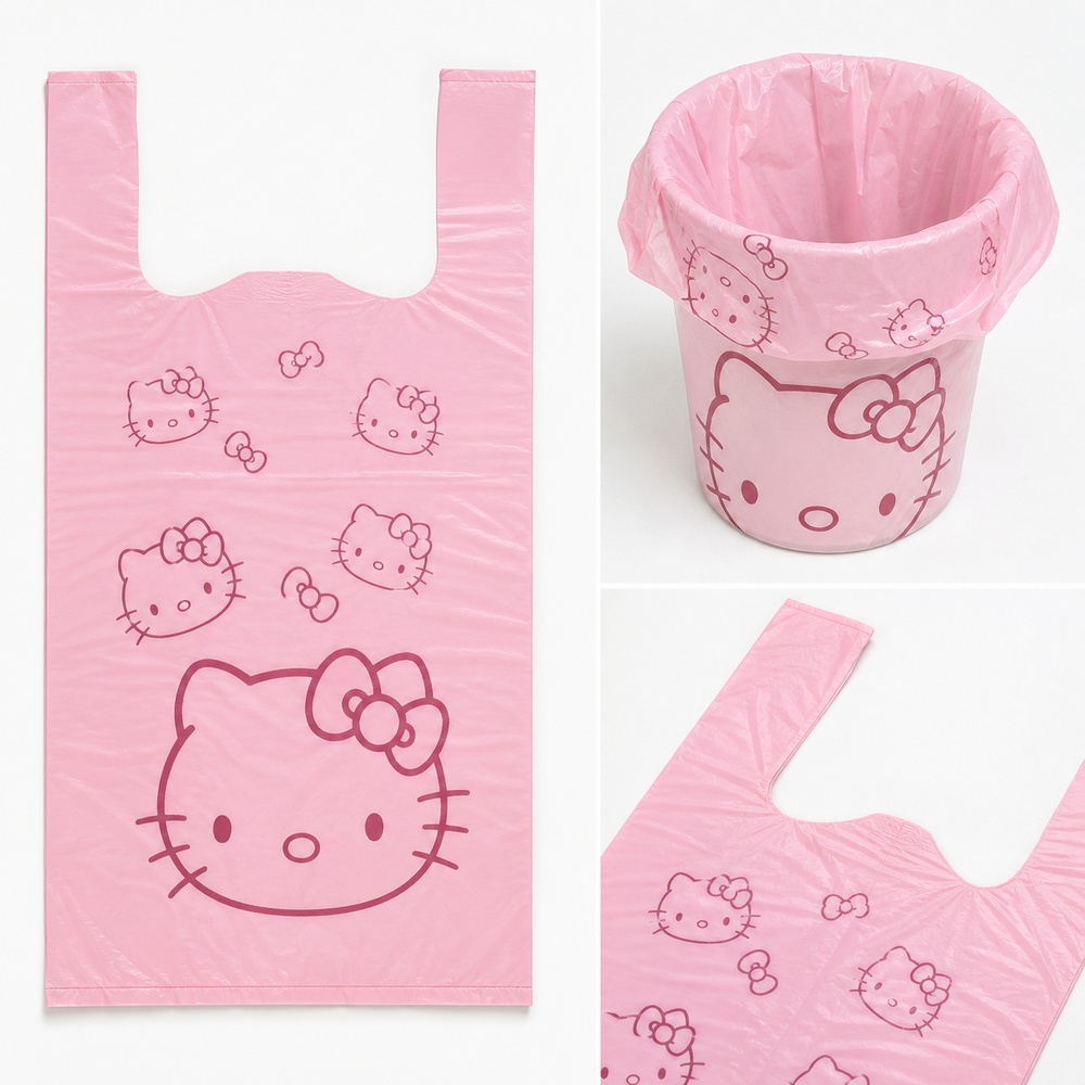 Pink Cartoon Cat Printed Vest  - Commercial Kitchen Bin ulasan dan harga