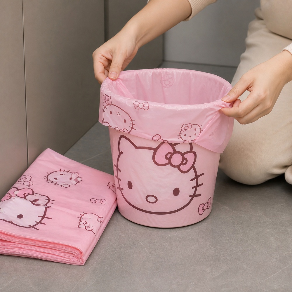 Pink Cartoon Cat Printed Vest  - Commercial Kitchen Bin ulasan dan harga