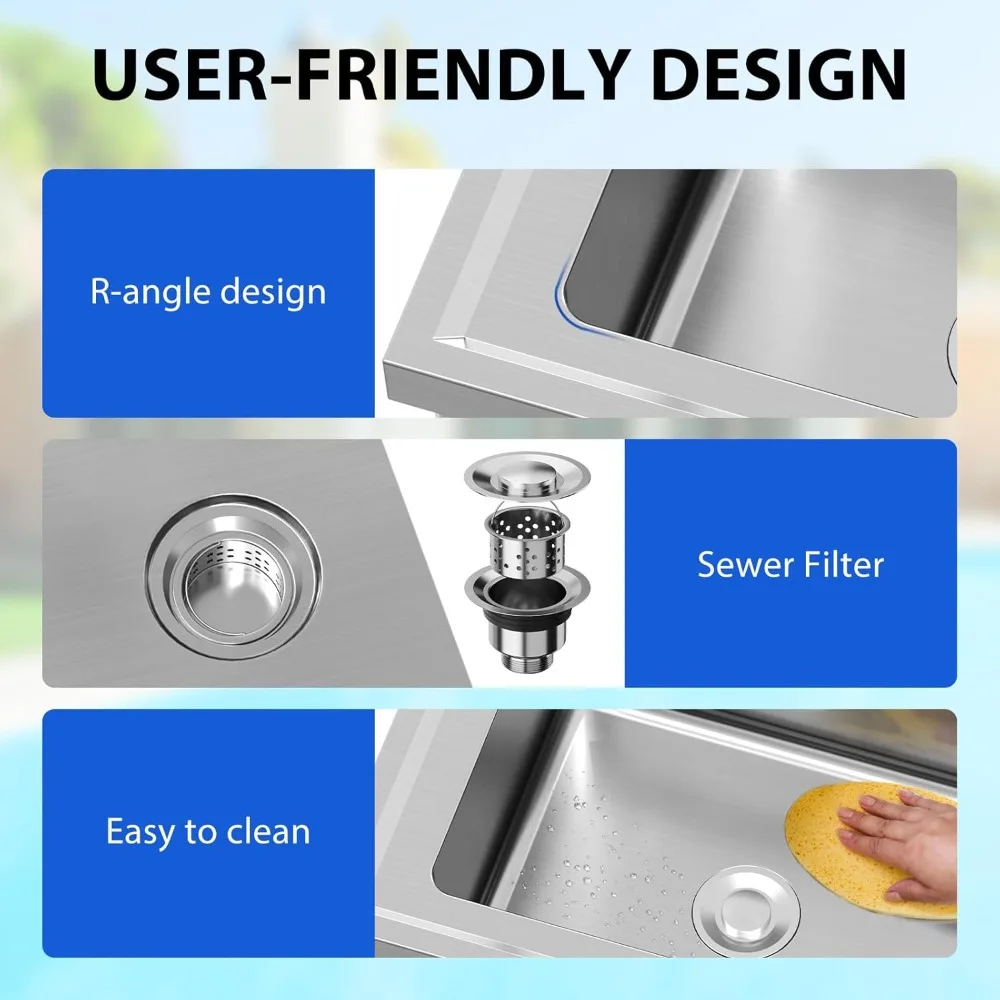 Stainless Steel Sink, 36x21x40 - Commercial Kitchen Worktops ulasan dan harga